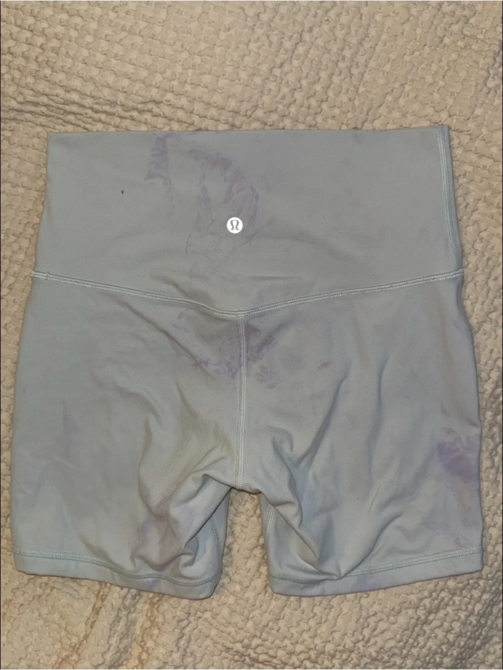 lululemon light blue Align Shorts - stained with purple dye